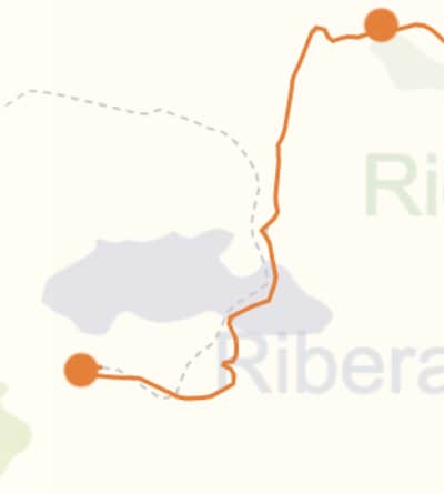 kaart van de streek rond Rueda